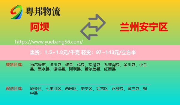 阿壩到安寧區(qū)物流