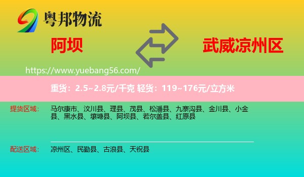 阿壩到?jīng)鲋輩^(qū)物流