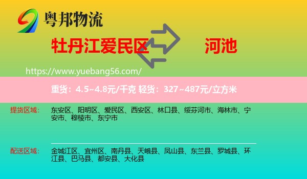 愛(ài)民區(qū)到河池物流