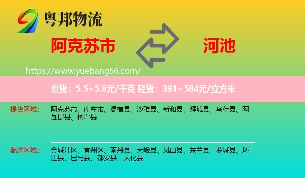 阿克蘇市到河池物流