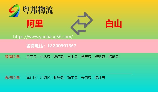 阿里到白山物流