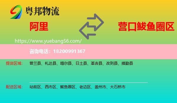 阿里到鲅魚圈區(qū)物流