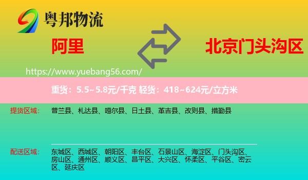 阿里到門頭溝區(qū)物流