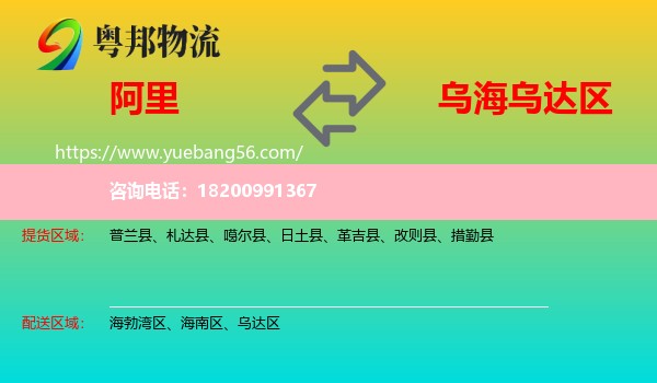 阿里到烏達區(qū)物流