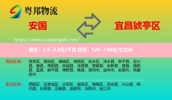 安國(guó)市到猇亭區(qū)物流