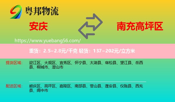 安慶到高坪區(qū)物流