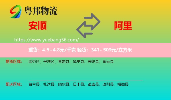 安順到阿里物流