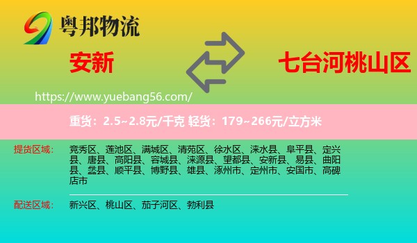 安新縣到桃山區(qū)物流