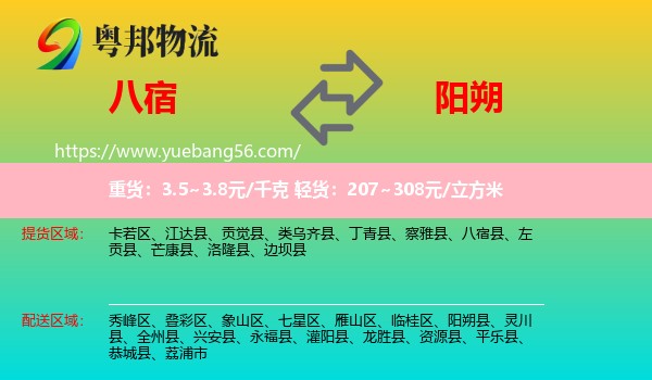 八宿縣到陽朔縣物流