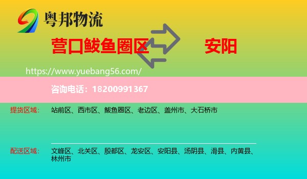 鲅魚(yú)圈區(qū)到安陽(yáng)物流