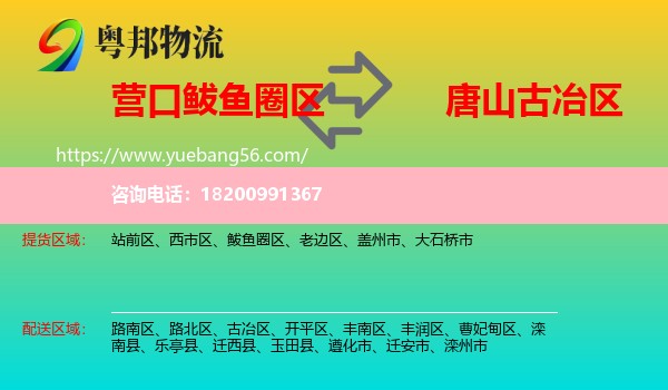 鲅魚圈區(qū)到古冶區(qū)物流