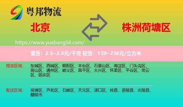 北京到荷塘區(qū)物流