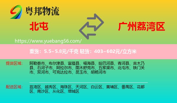 北屯市到荔灣區(qū)物流