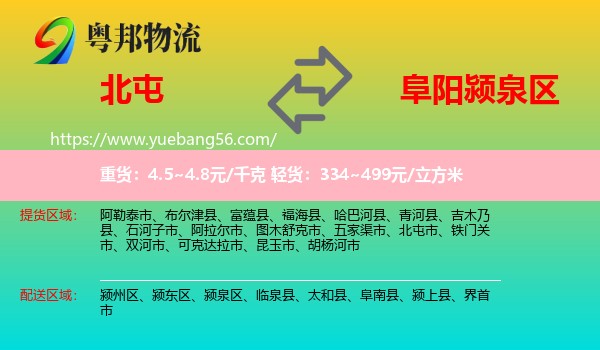 北屯市到潁泉區(qū)物流