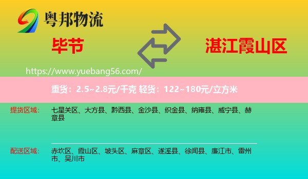 畢節(jié)到霞山區(qū)物流
