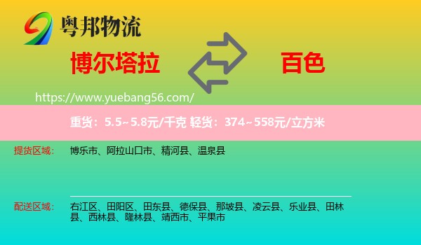 博爾塔拉到百色物流