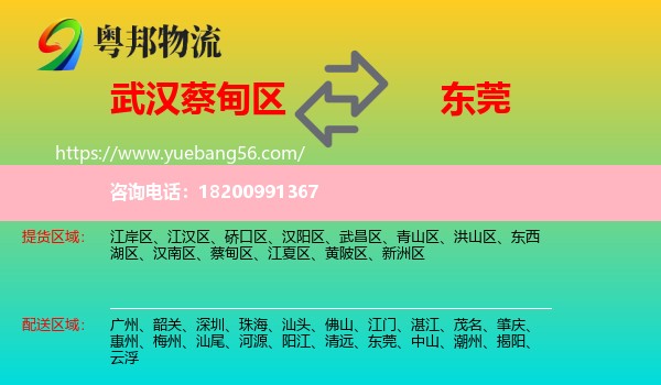 蔡甸區(qū)到東莞物流