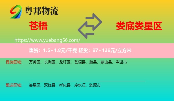 蒼梧縣到婁星區(qū)物流