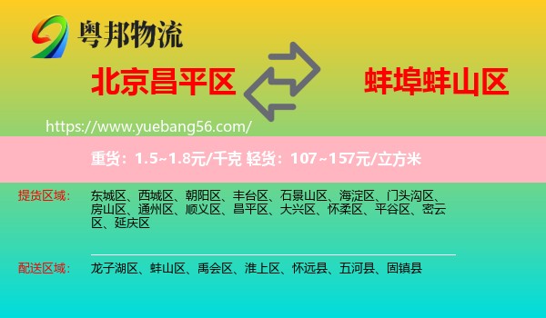 昌平區(qū)到蚌山區(qū)物流