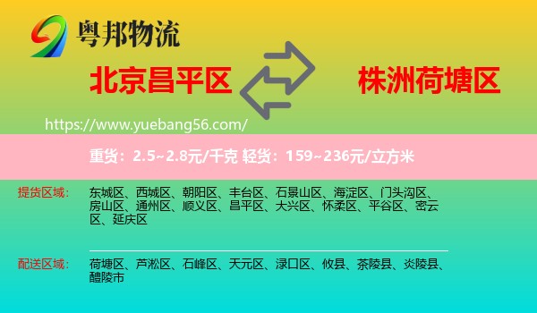 昌平區(qū)到荷塘區(qū)物流