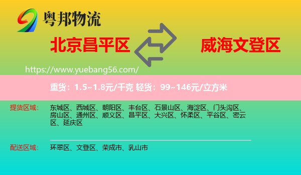 昌平區(qū)到文登區(qū)物流