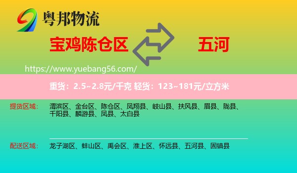 陳倉區(qū)到五河縣物流