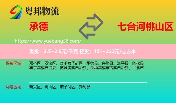 承德到桃山區(qū)物流