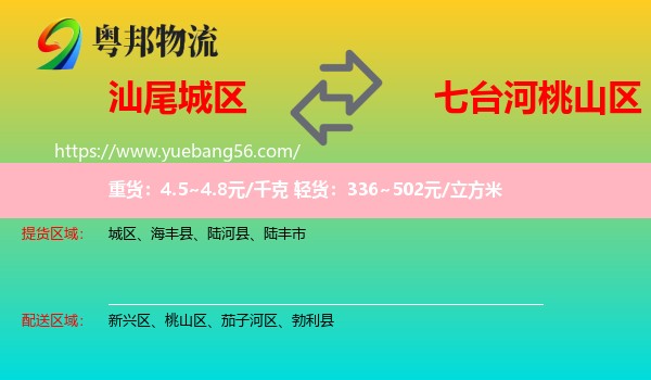 城區(qū)到桃山區(qū)物流