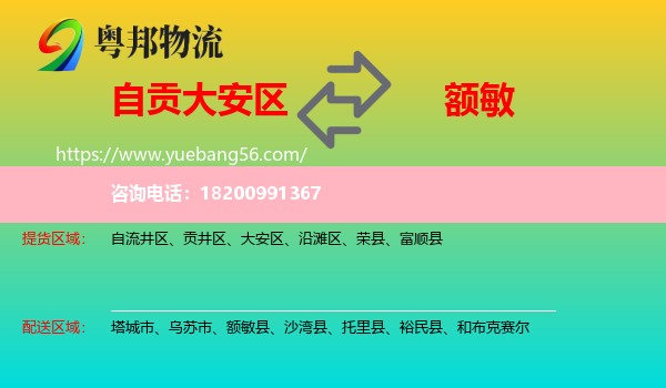 大安區(qū)到額敏縣物流