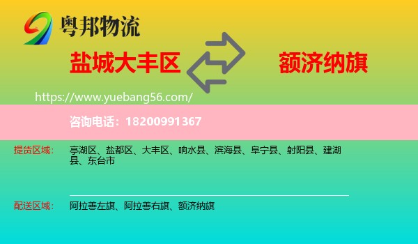 大豐區(qū)到額濟納旗物流