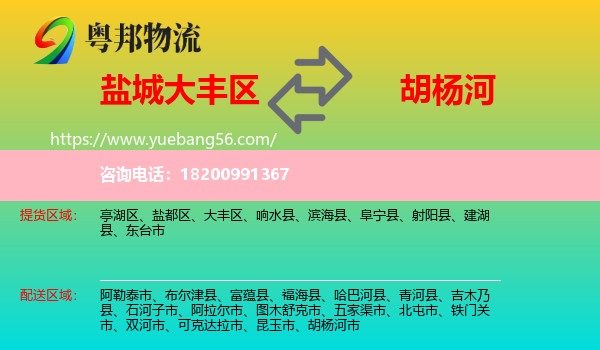 大豐區(qū)到胡楊河市物流