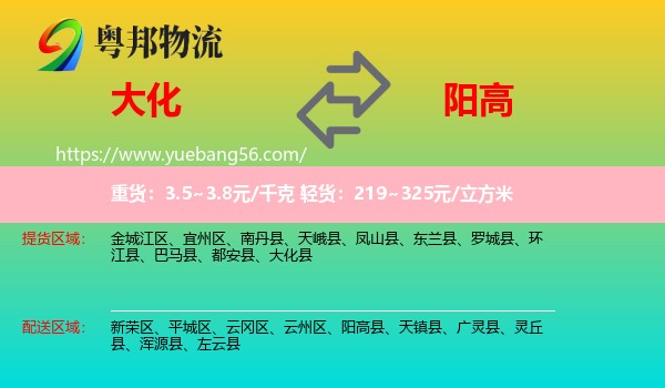 大化縣到陽(yáng)高縣物流