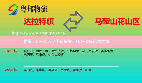 達拉特旗到花山區(qū)物流