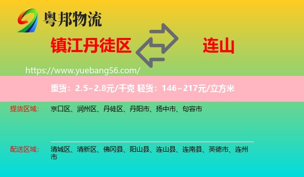 丹徒區(qū)到連山縣物流