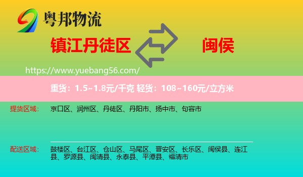 丹徒區(qū)到閩侯縣物流