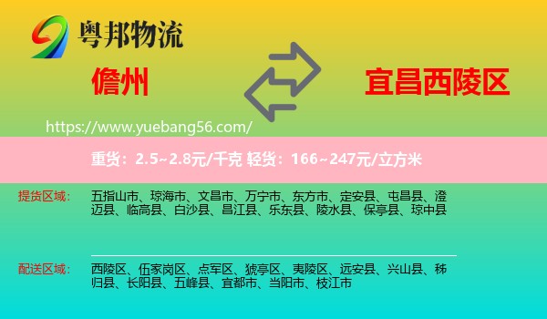 儋州到西陵區(qū)物流