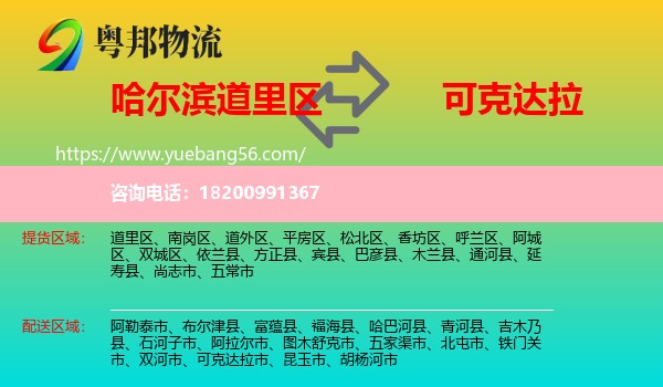 道里區(qū)到可克達(dá)拉市物流