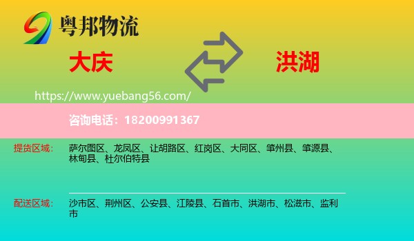 大慶到洪湖市物流