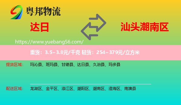 達日縣到潮南區(qū)物流