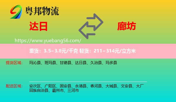 達(dá)日縣到廊坊物流