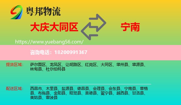 大同區(qū)到寧南縣物流