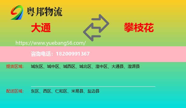 大通縣到攀枝花物流