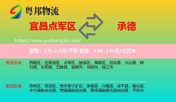 點軍區(qū)到承德物流