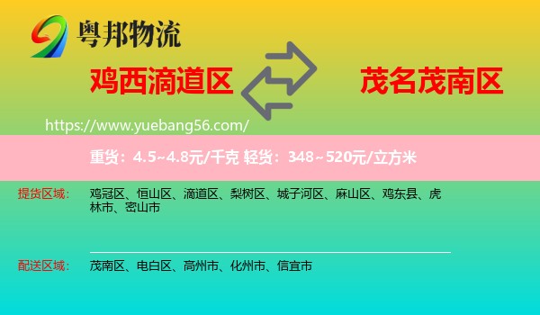 滴道區(qū)到茂南區(qū)物流