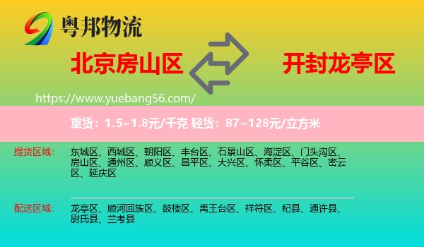 房山區(qū)到龍亭區(qū)物流