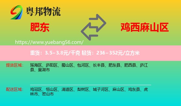 肥東縣到麻山區(qū)物流