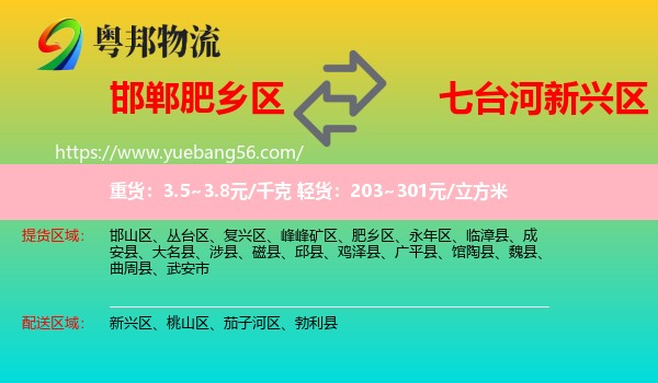 肥鄉(xiāng)區(qū)到新興區(qū)物流