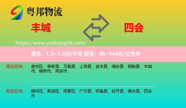 豐城市到四會(huì)市物流