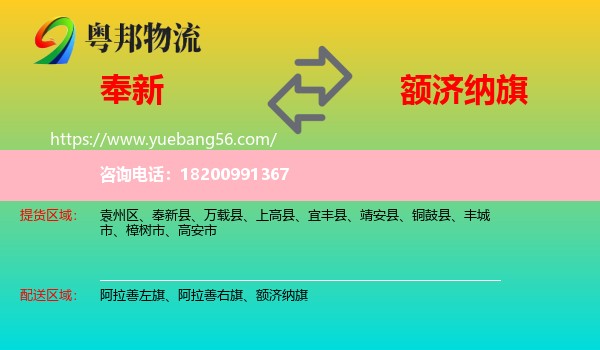 奉新縣到額濟納旗物流