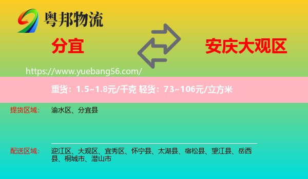 分宜縣到大觀區(qū)物流